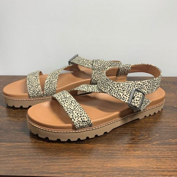 Universal Thread Women's Animal Print Platform Strappy Sandals Brown Size 11 - Picture 2 of 8